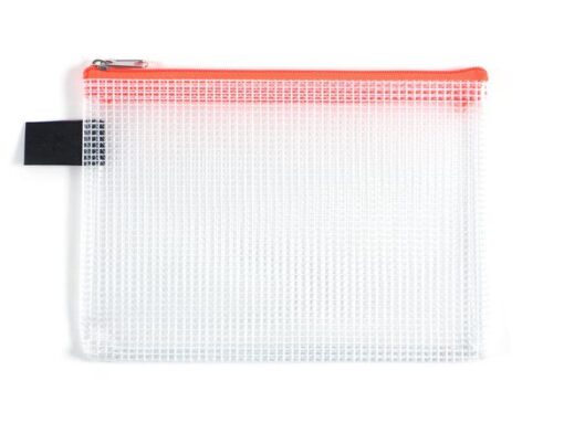 Ritszak Foldersys PVC A6      transp sluiting oranje                                      Pocket Zip A6 Oranje