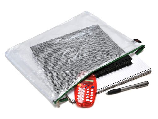 Ritszak Foldersys PVC B4      transp sluiting groen                                       Pocket Zip B4 Groen