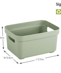 5 liter maakt hem ideaal voor het opbergen van dagelijkse spullen. De box is gemaakt van gerecycled plastic en zijn met los verkrijgbare deksel perfect stapelbaar.