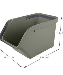 maar ook voor opbergen van andere spullen. Een afvalzak is eenvoudig te bevestigen en dankzij de handgrepen verplaats je de bakken moeiteloos. Met de los verkrijgbare deksels zijn de sorteer units eenvoudig stapelbaar.