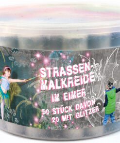 #Stoepkrijt Jamasia glitter   50 stuks in emmer