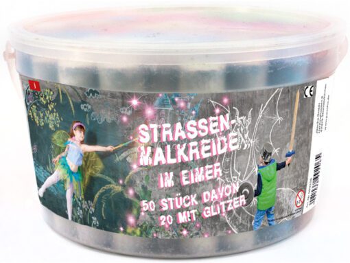 #Stoepkrijt Jamasia glitter 50 stuks in emmer