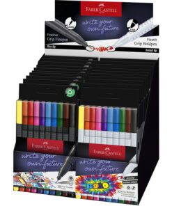 Toonbankdisplay Faber-Castell fineliner Grip 0,4mm en       viltstift Bold 1,0 mm 10x