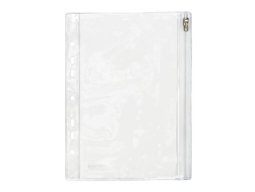 Verzamelhoes Foldersys A5 PVC 7gaats transp hersluitbaar                                  Zip Pochette A5+Perfo.