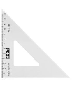 driehoek Möbius & Ruppert 20cm 45gr kunststof grijs in etui