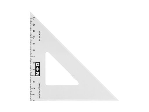 driehoek Möbius & Ruppert 20cm 45gr kunststof grijs in etui