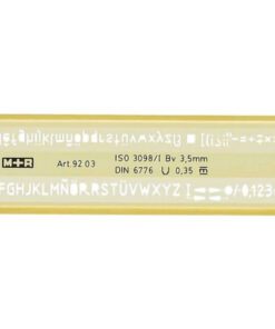 lettersjabloon Möbius & Ruppert kunststof geel 3,5mm