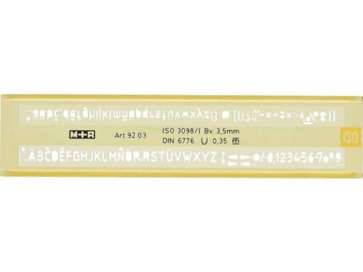 lettersjabloon Möbius & Ruppert kunststof geel 3,5mm