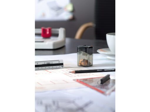 puntenslijper Möbius & Ruppert dubbel ton model quatro      swing duozwart/grijs/transparant display 10 stuks.